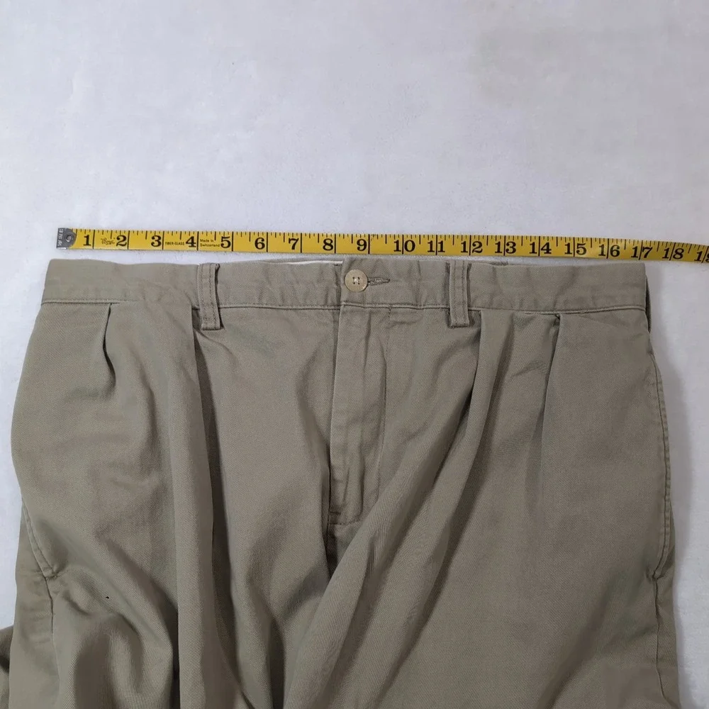 Polo Ralph Lauren Ethan Pant Men 34x34 Khaki Pleated Cotton Chino Vintage Y2k 90